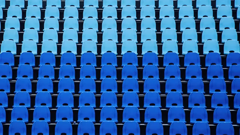 blue bleachers