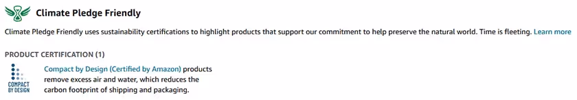 Climate Pledge Friendly Product Certification