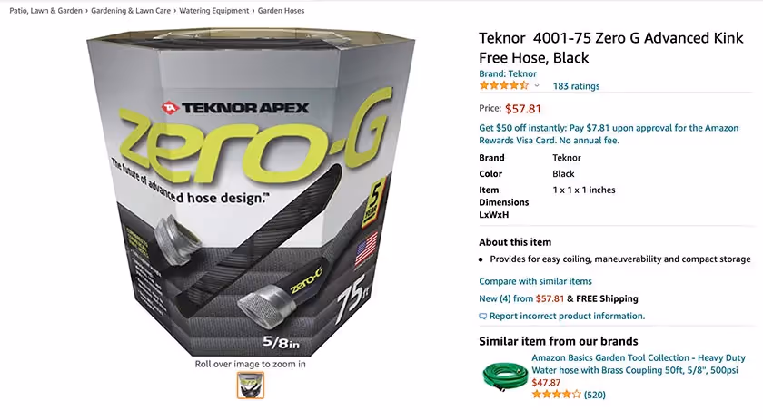 water hose vauge amazon description