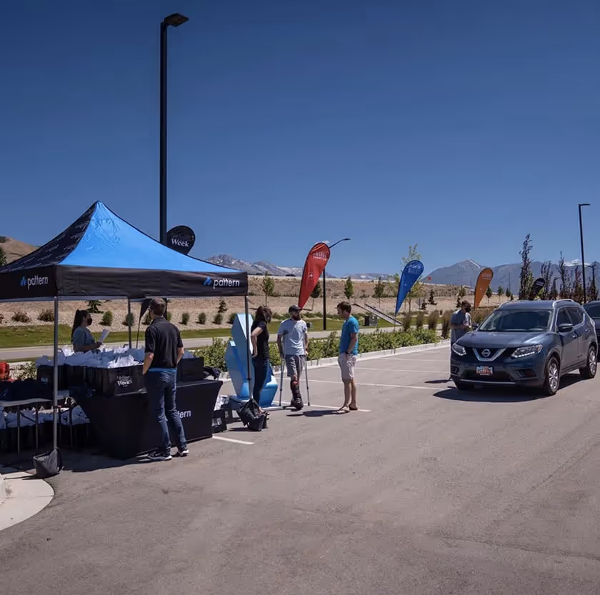 socially distanced pattern celebration