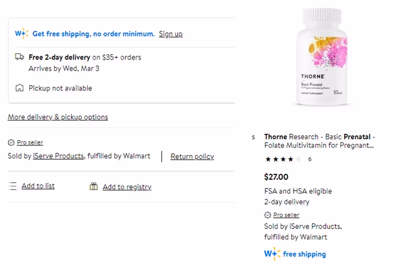 Thorne Black Friday Walmart