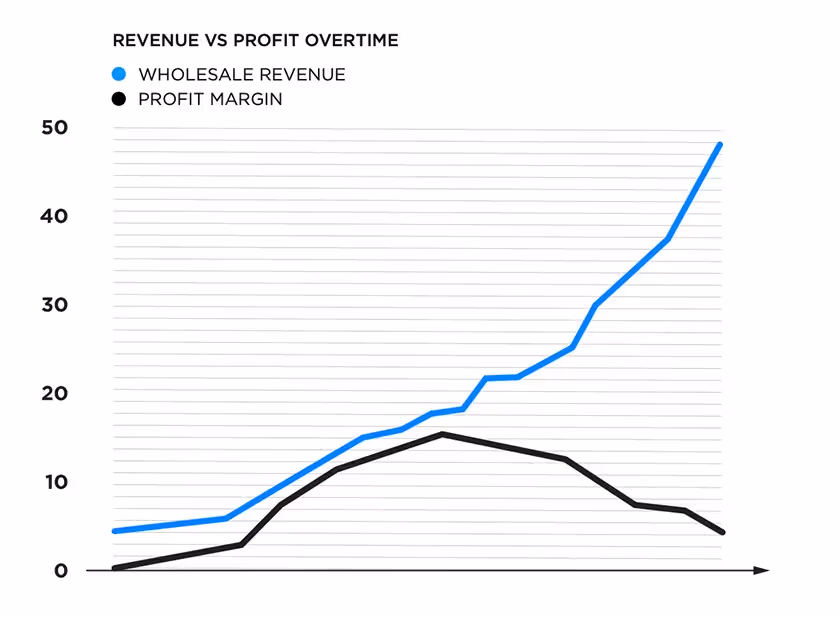 Revenue vs Profit Overtime