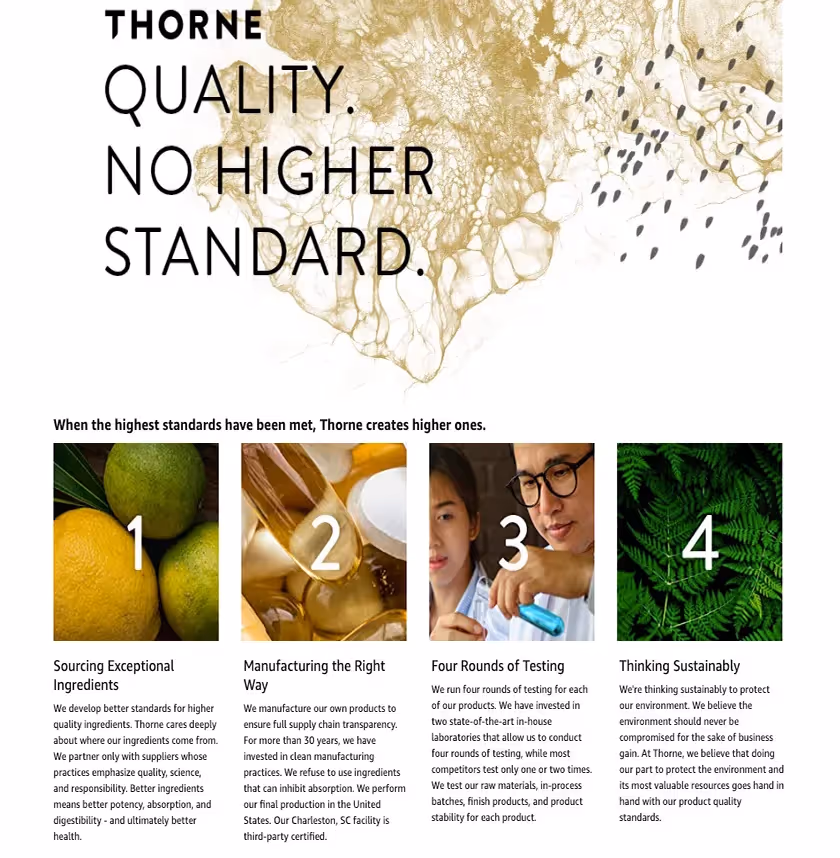 Thorne Quality No Higher Standard