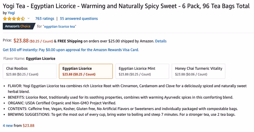 Yogi Tea Egyptian Licorice