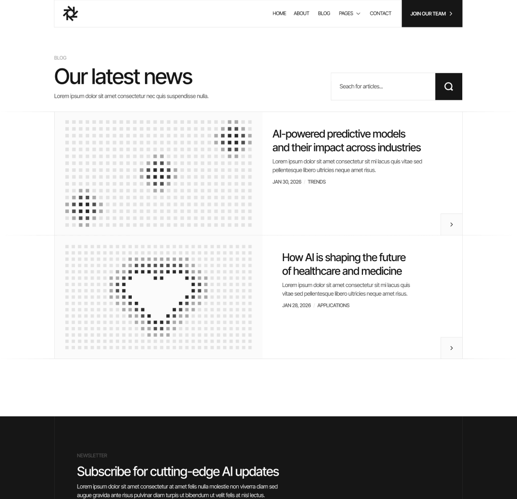 Quantum - Blog V1 Page - AI Research Lab Webflow Template
