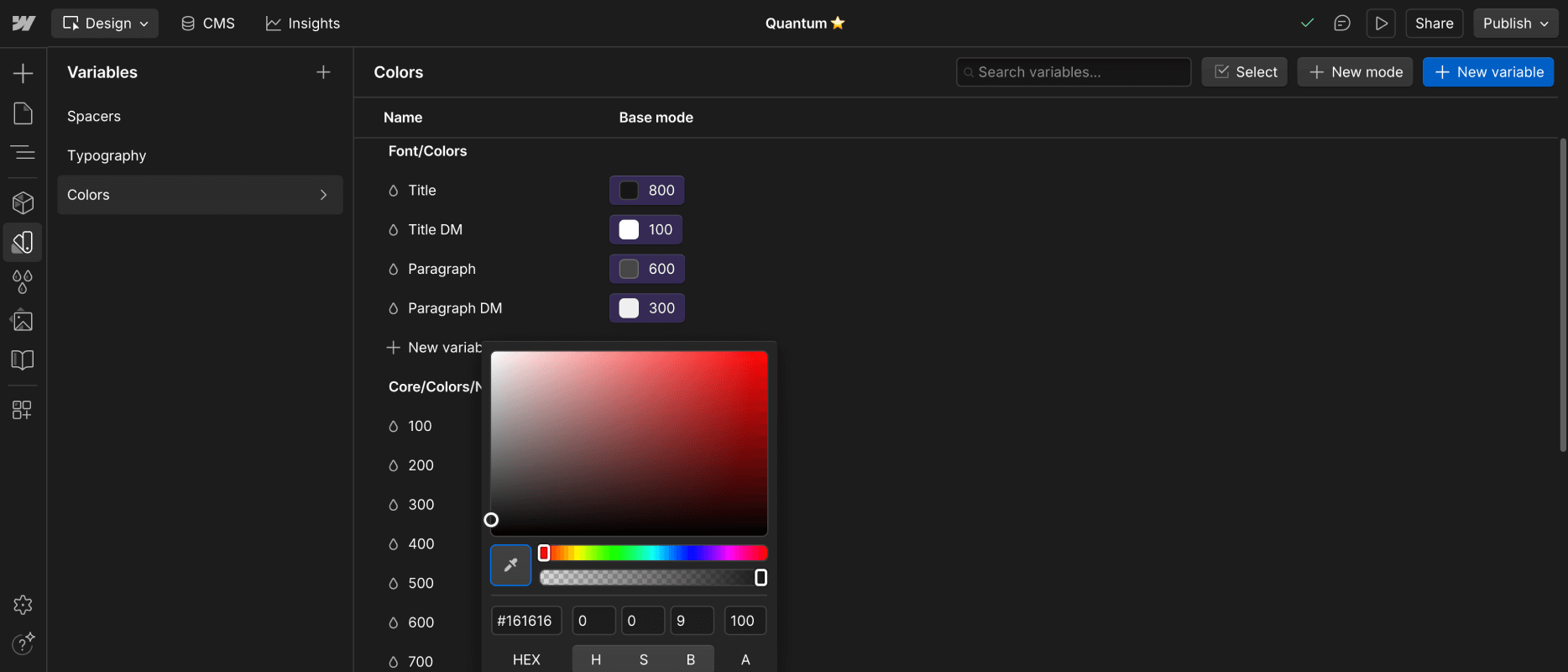 Color - Quantum Webflow Template