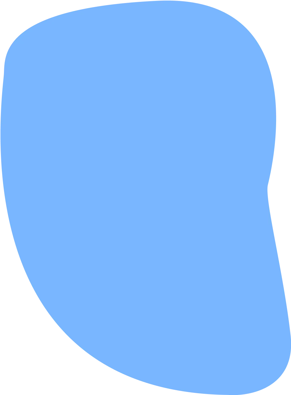 A blue object.