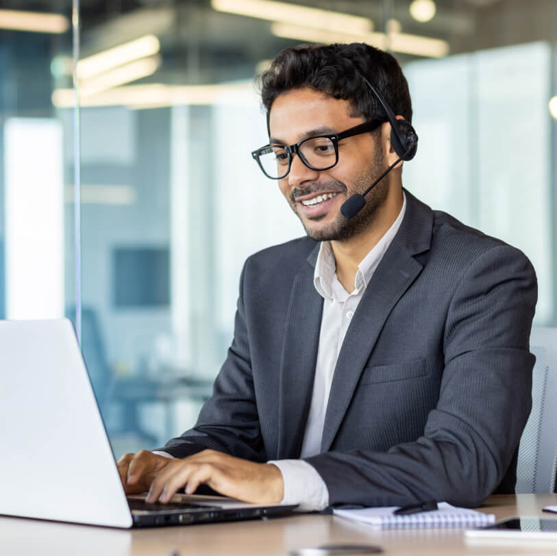 support person helping customer over phone