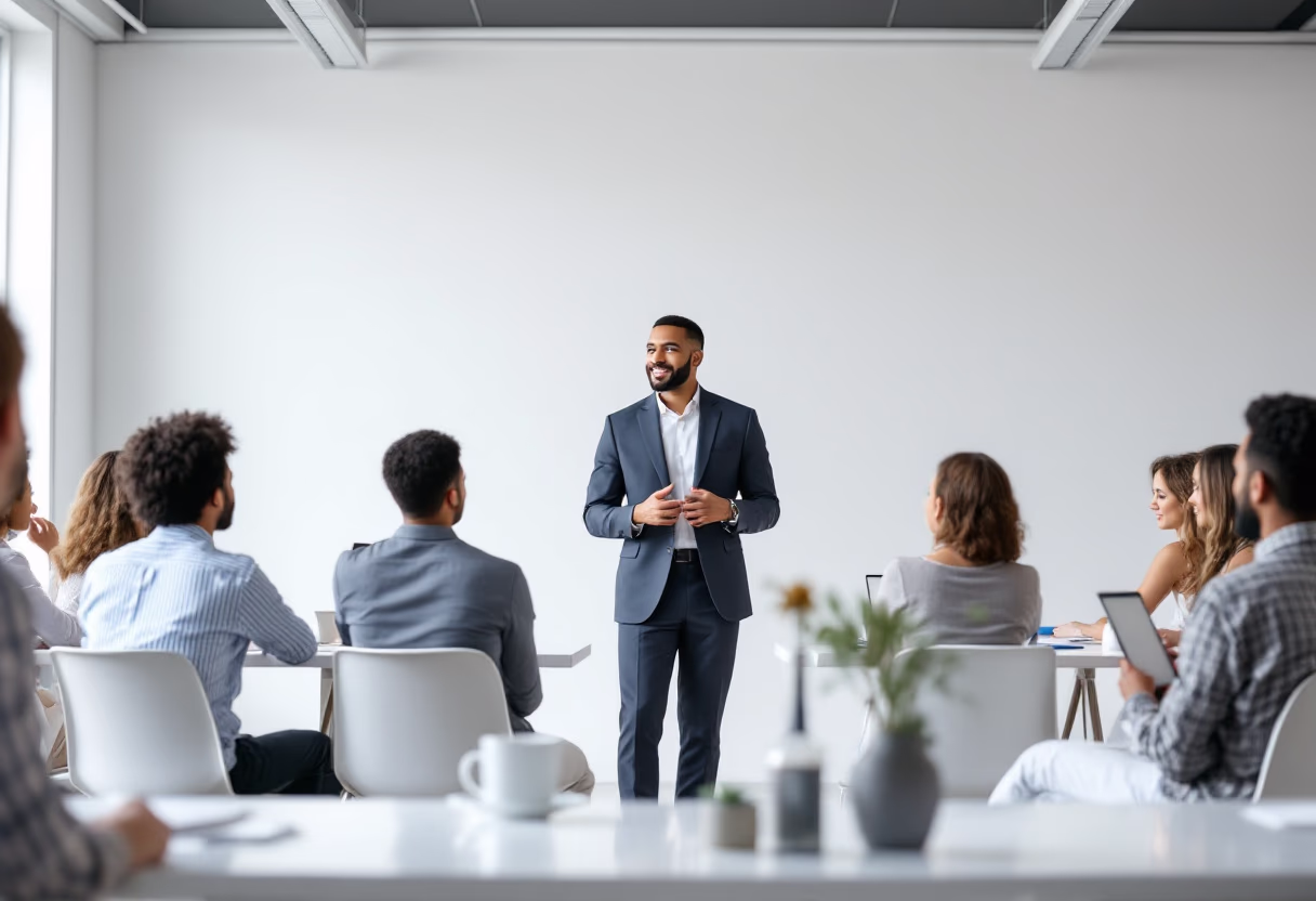 image of an educational seminar for an insurance agency & company