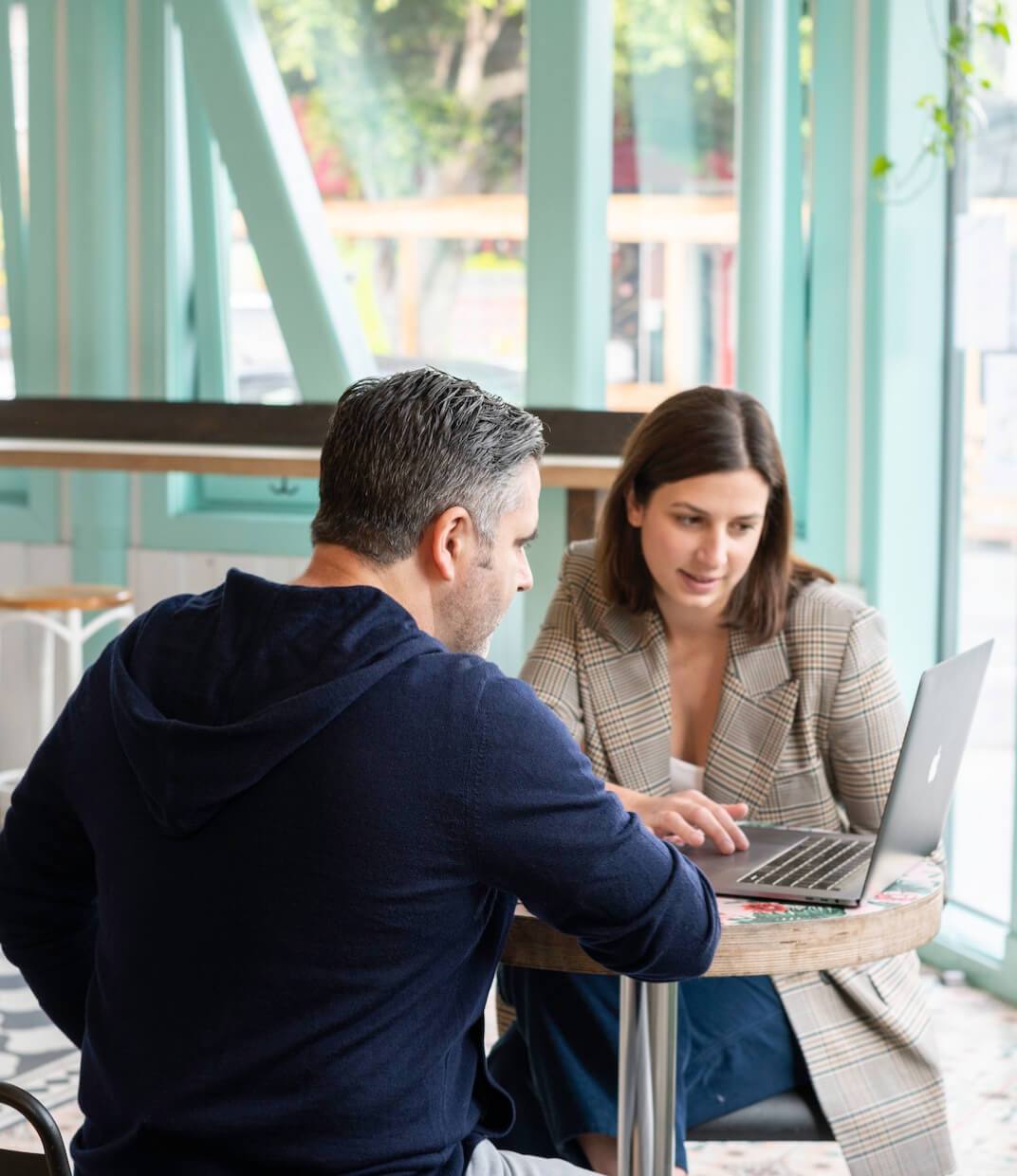 Man and woman discussing with each other