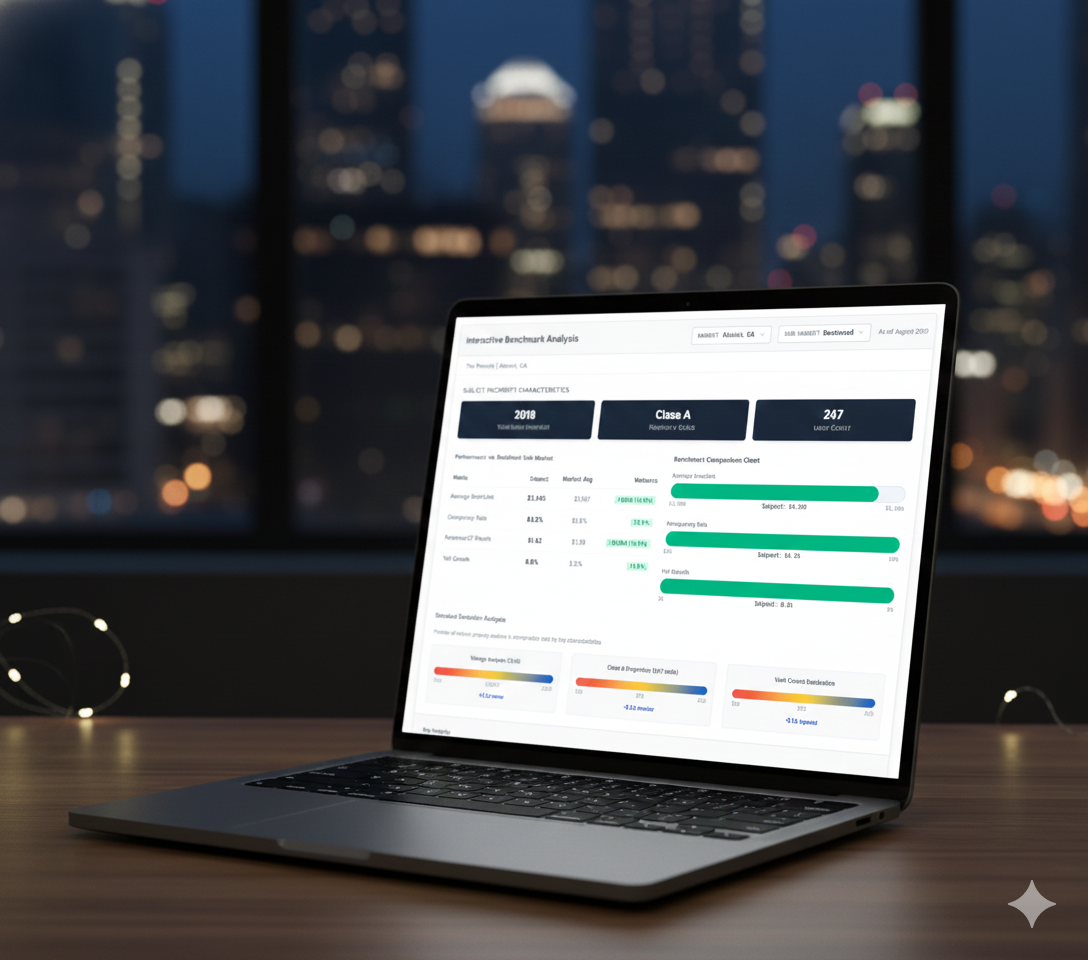 RevRE BI Tool dashboard interface showing portfolio performance analytics