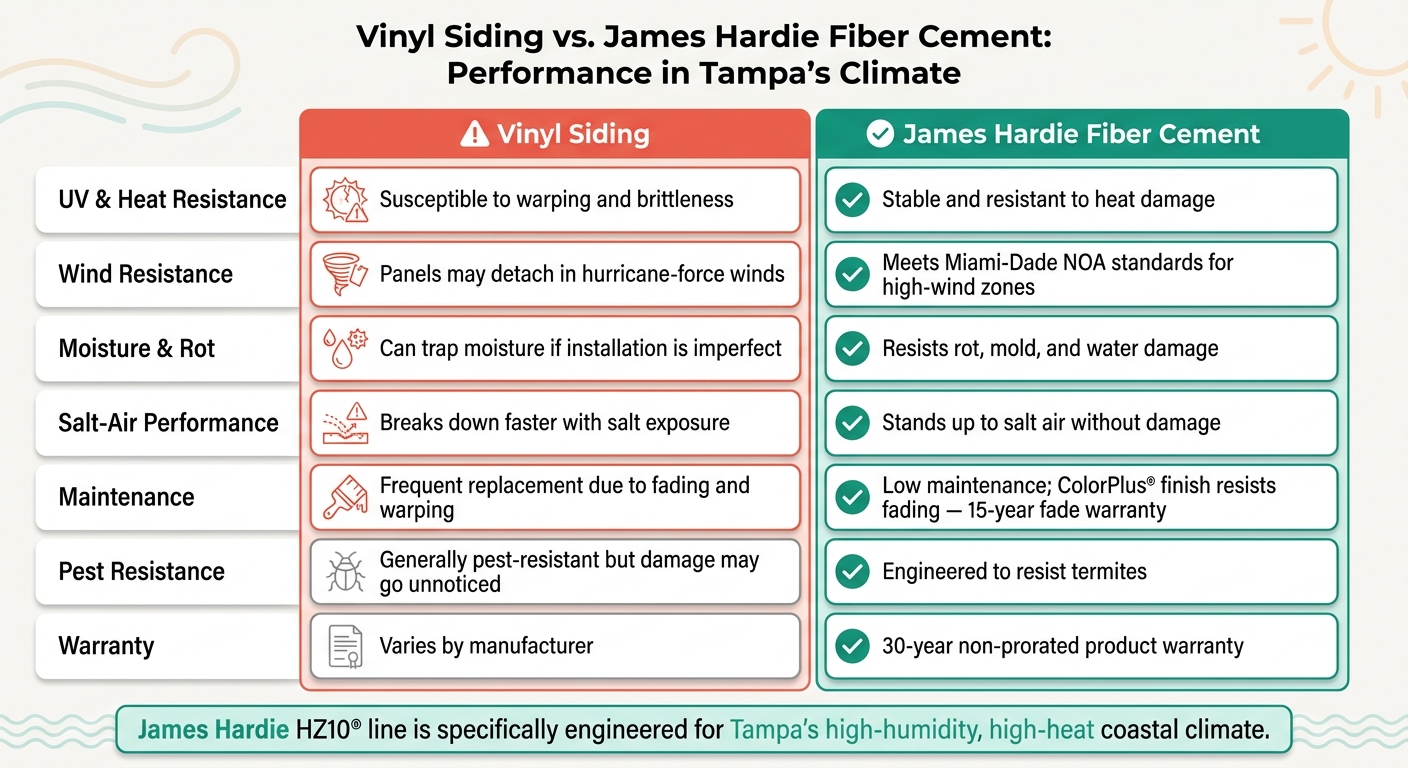 Vinyl Siding vs. James Hardie Fiber Cement: Tampa Climate Performance