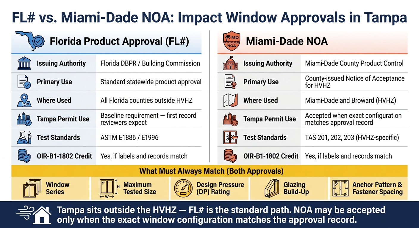FL# vs. Miami-Dade NOA: Impact Window Approvals in Tampa