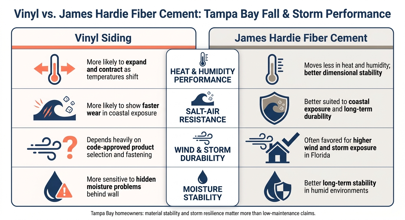Vinyl vs. James Hardie Fiber Cement Siding: Tampa Bay Fall Performance