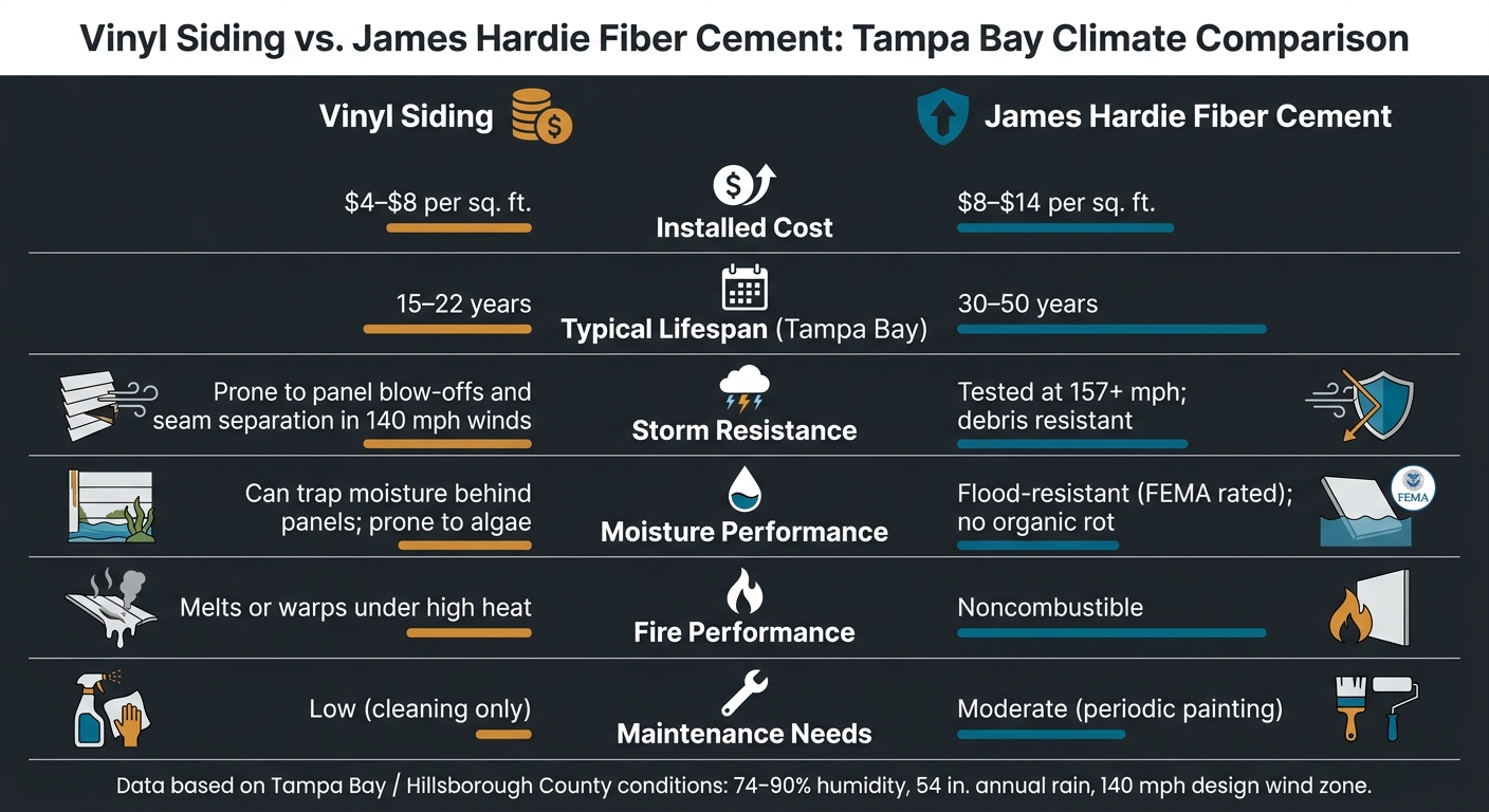 Vinyl Siding vs. James Hardie Fiber Cement: Tampa Bay Comparison