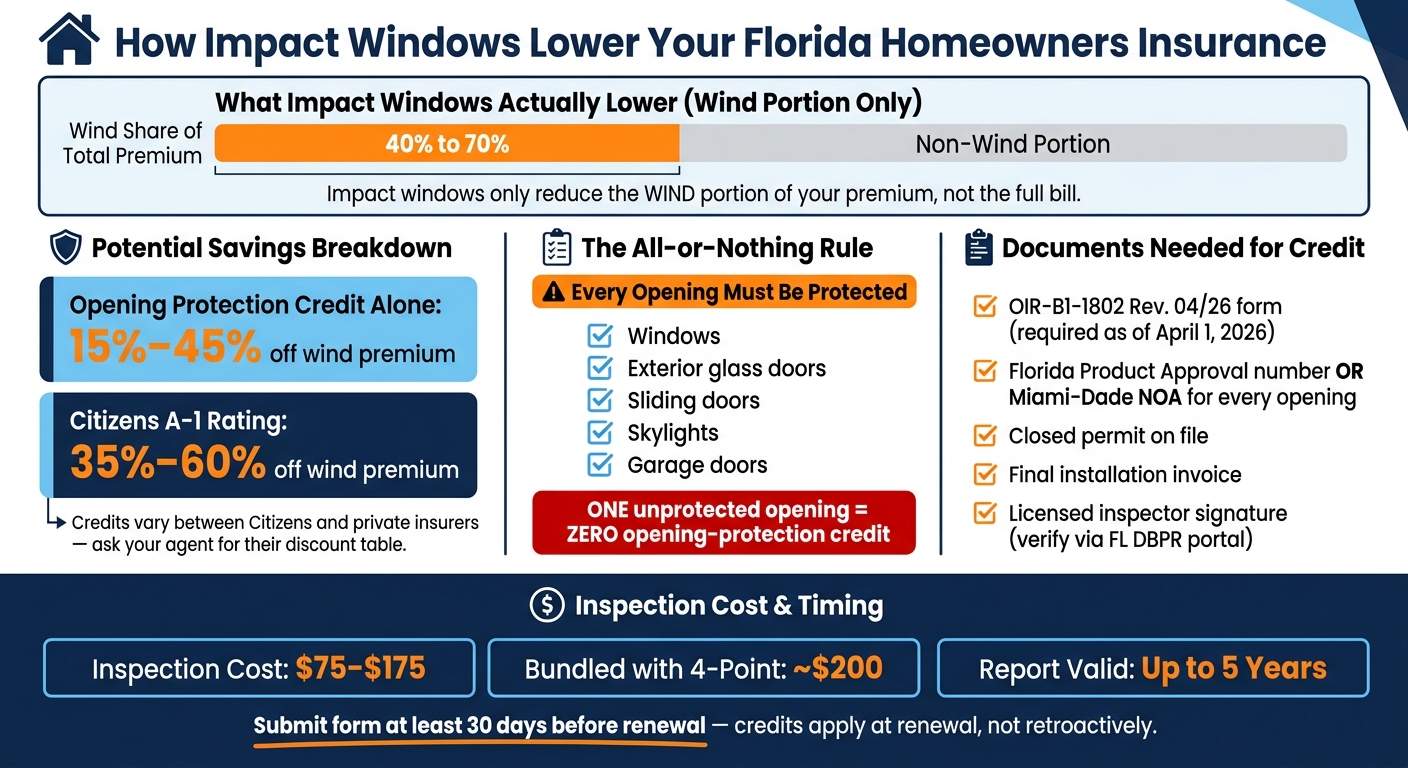 Impact Windows & Florida Homeowners Insurance: Key Requirements & Savings at a Glance