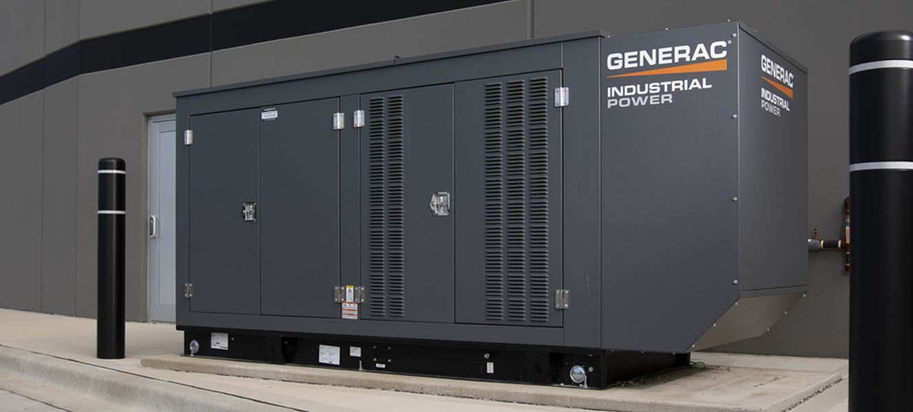 Generac industrial grade generator outside of a business