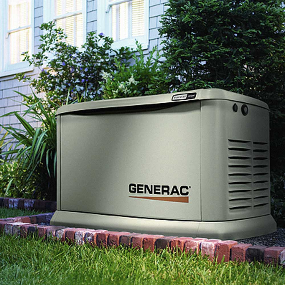Generac generator for home in a garden