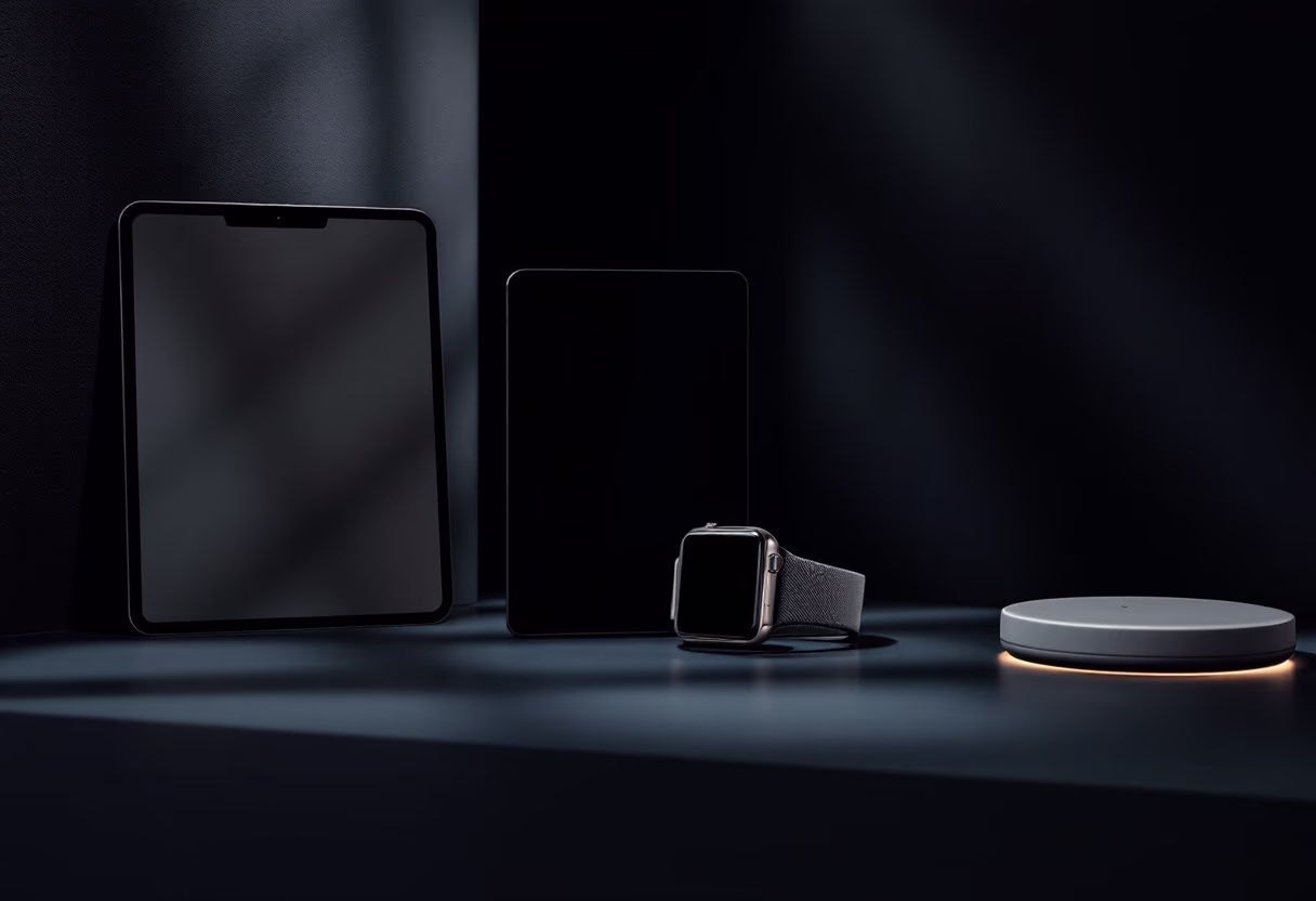 image of a diverse range of tech products (for a tech gadgets store)