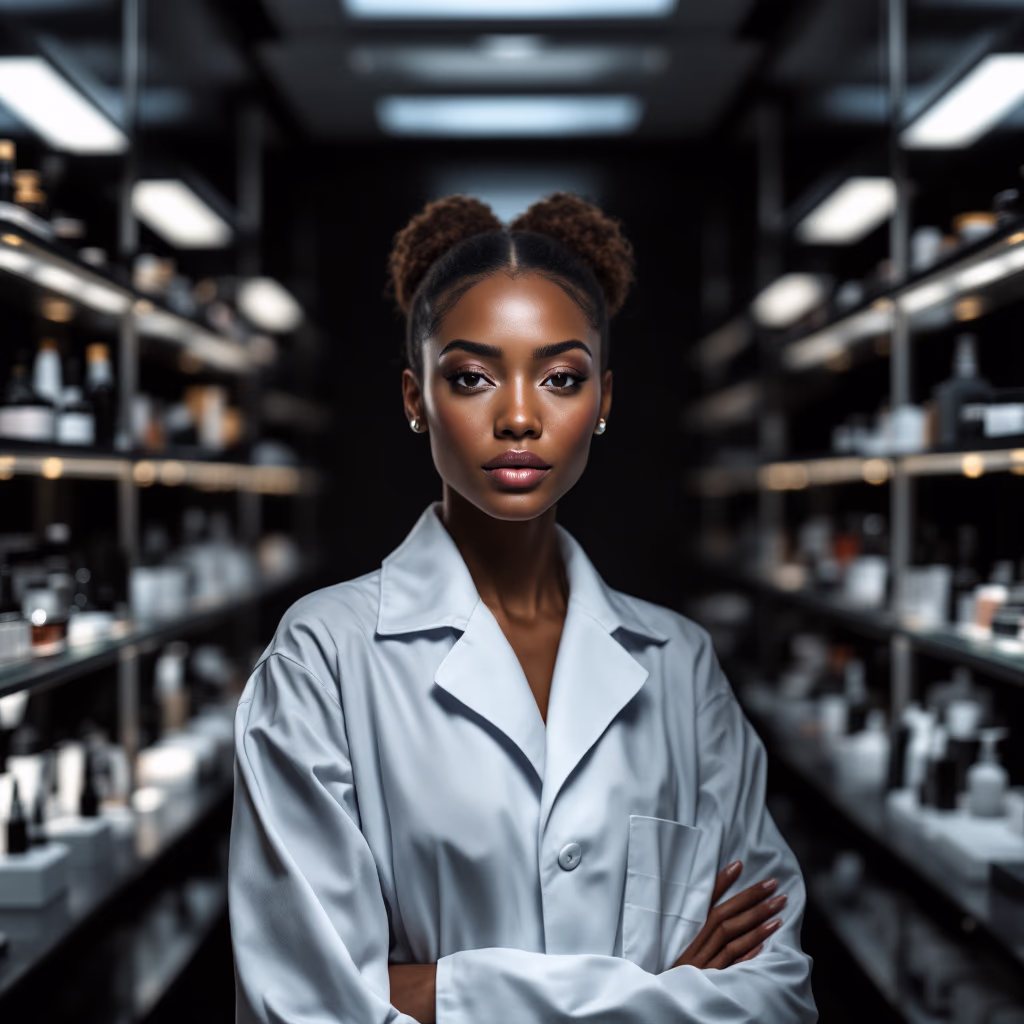 [team] image of an individual team member (for a beauty product)