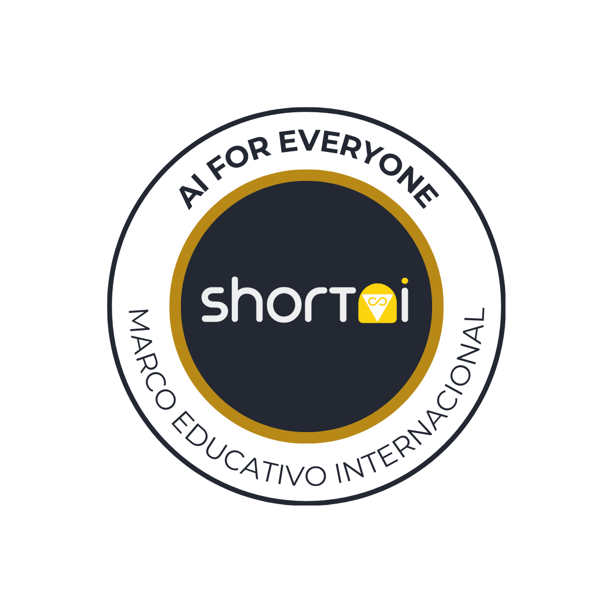 Logotipo de shorti con texto AI for Everyone y Marco Educativo Internacional en círculo.