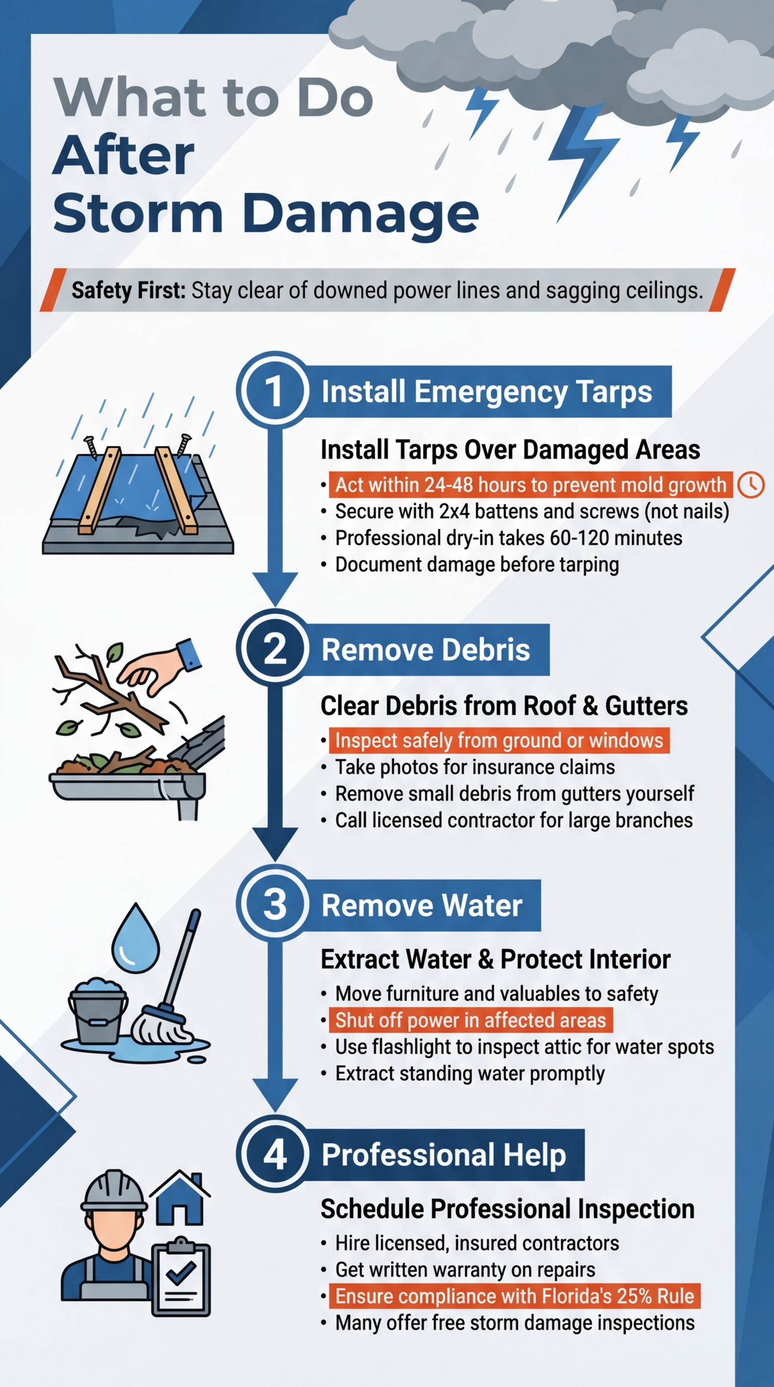4-Step Guide to Handling Storm Roof Damage in South Florida