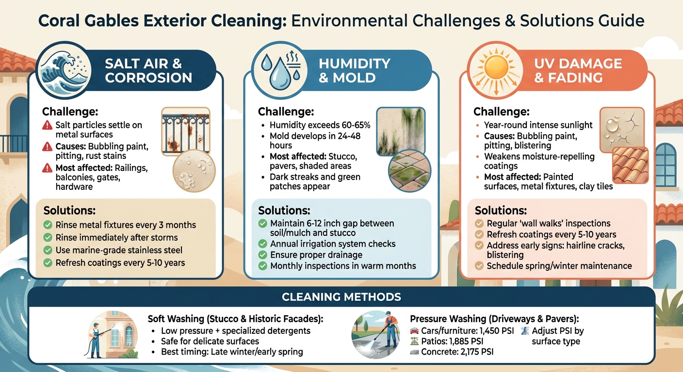 Coral Gables Exterior Cleaning Guide: Environmental Challenges and Solutions