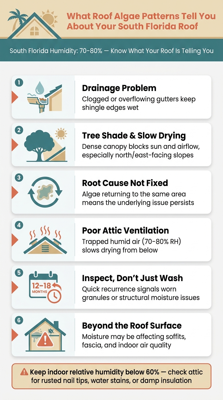 Roof Algae Warning Signs in South Florida: What Each Pattern Means