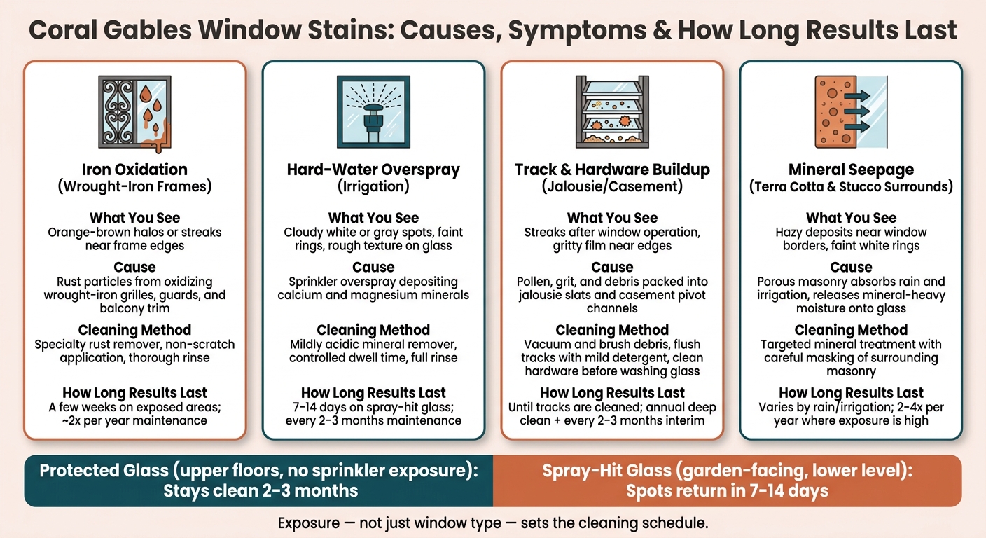 Coral Gables Window Stains: Causes, Symptoms & How Long Results Last