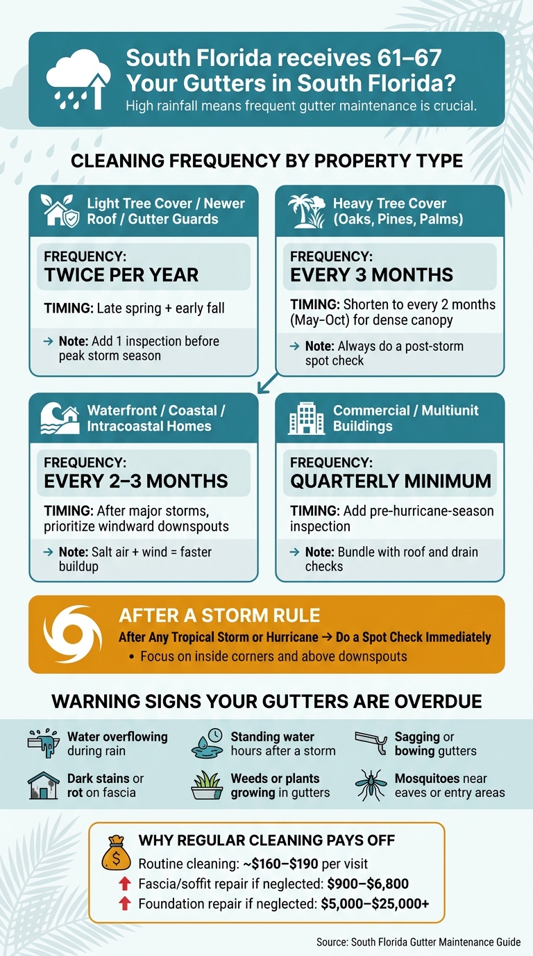 South Florida Gutter Cleaning Schedule by Property Type