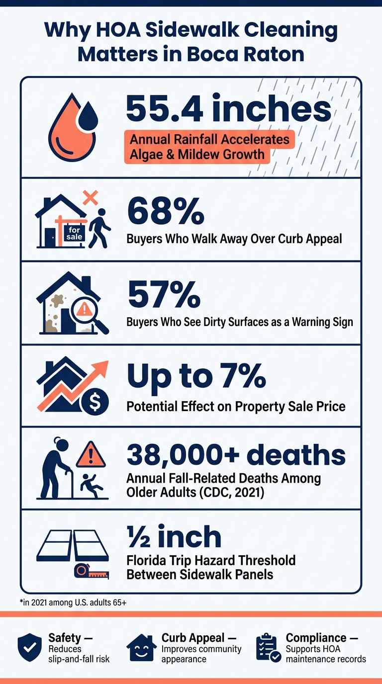 Why HOA Sidewalk Cleaning Matters: Key Stats for Boca Raton Communities