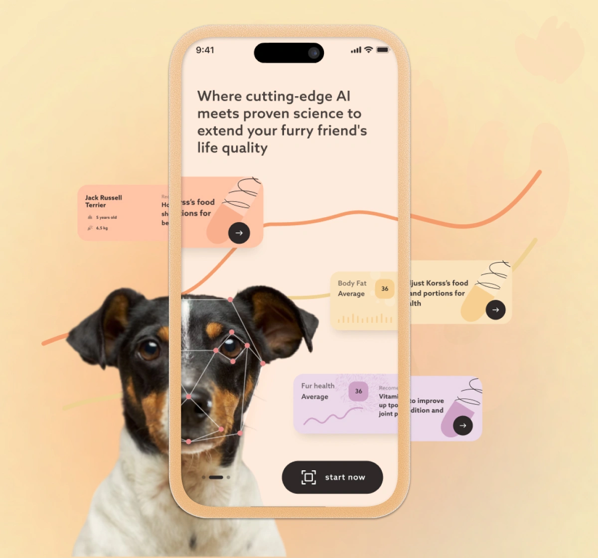Barkyn AI Health app scanning a dog's photo for health insights