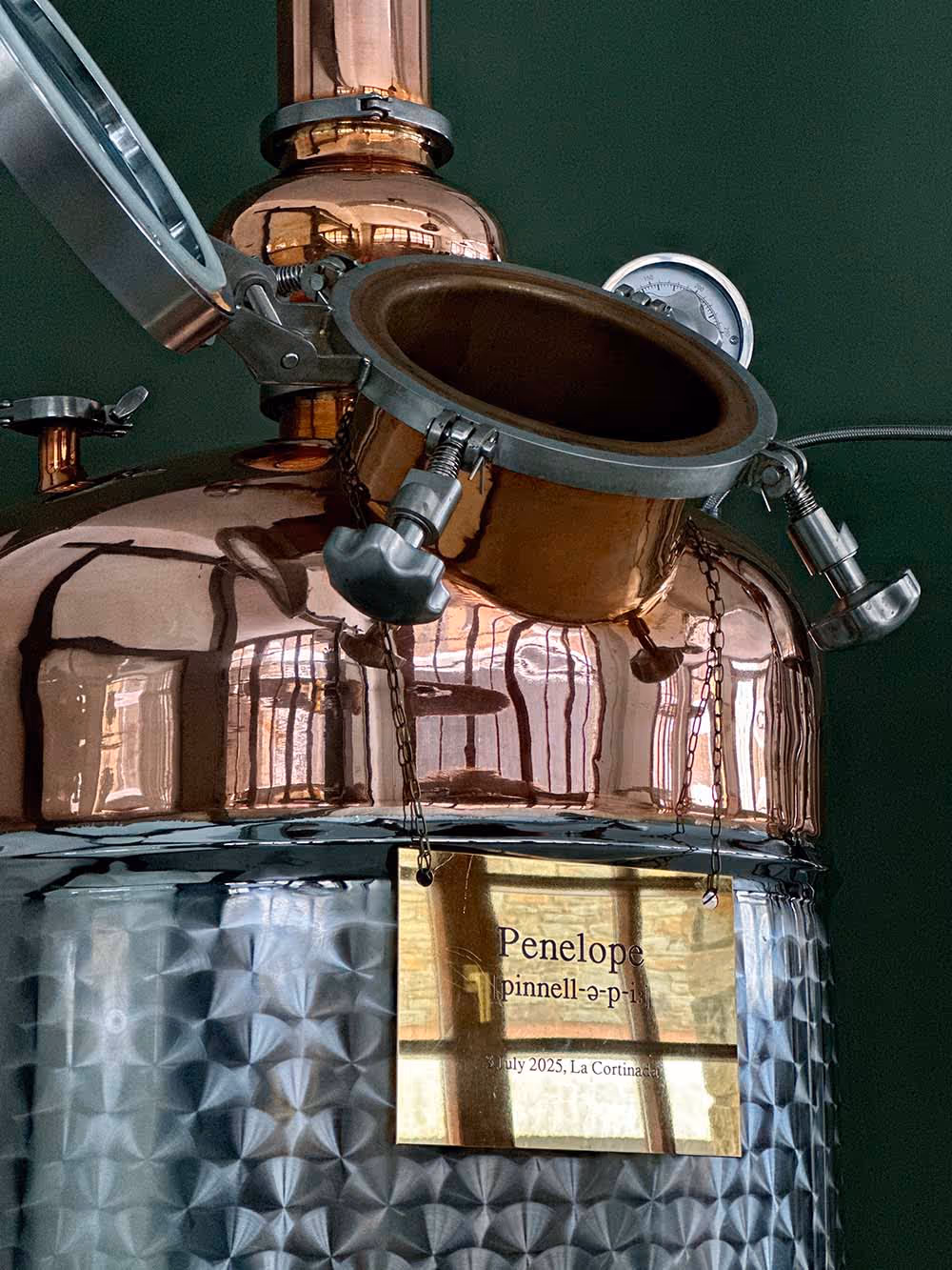 Penelope, our gin still