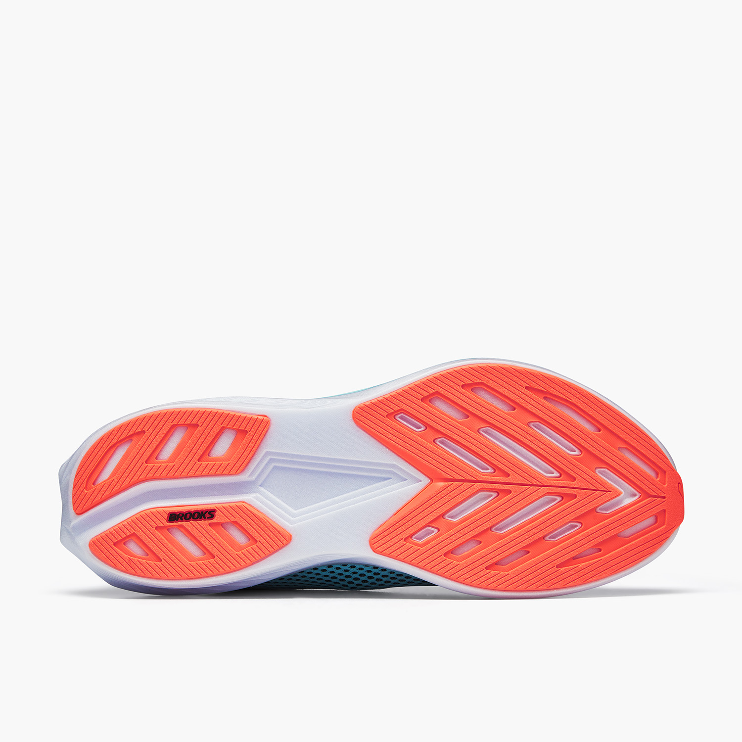 Aqua blue Brooks running sneaker - sole angle