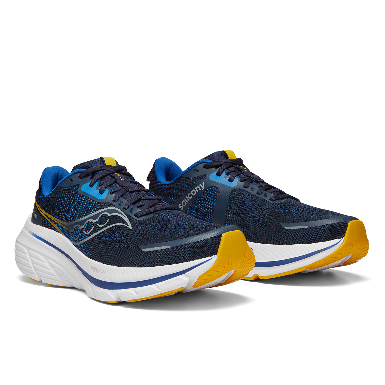 Blue Saucony running shoe - professional athletic footwear photography studio