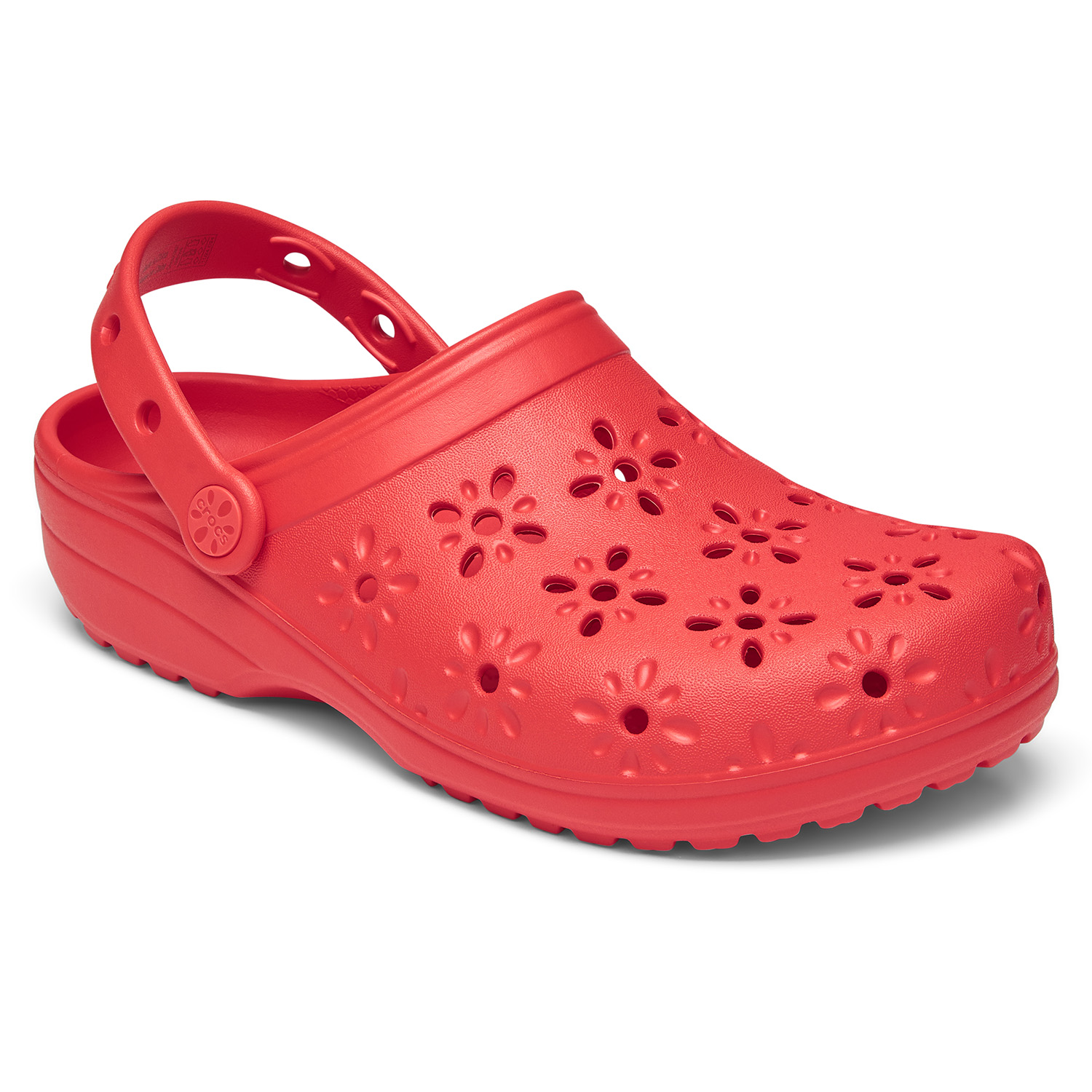Red Crocs clog detail - eCommerce product photography for shoe brands