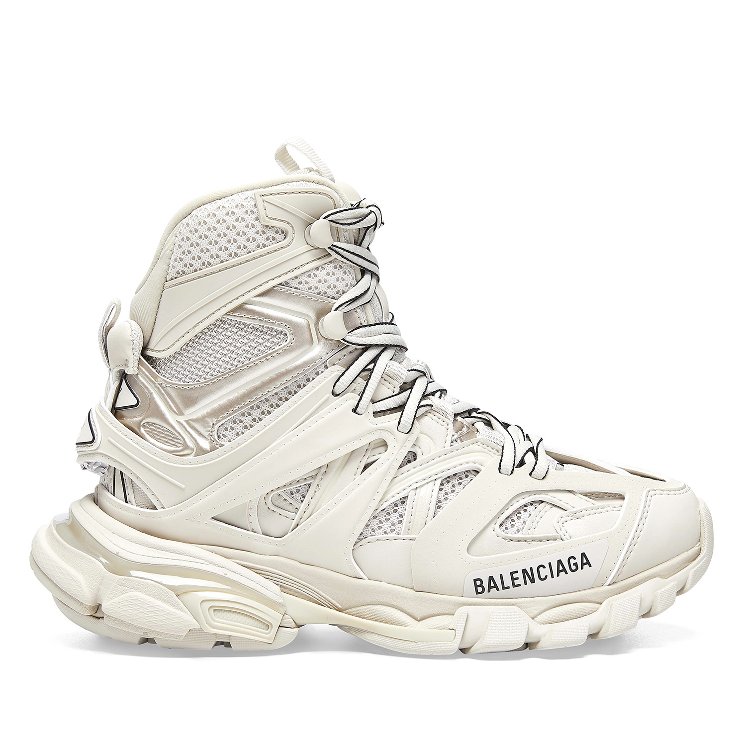 White Balenciaga high-top sneaker - profile view