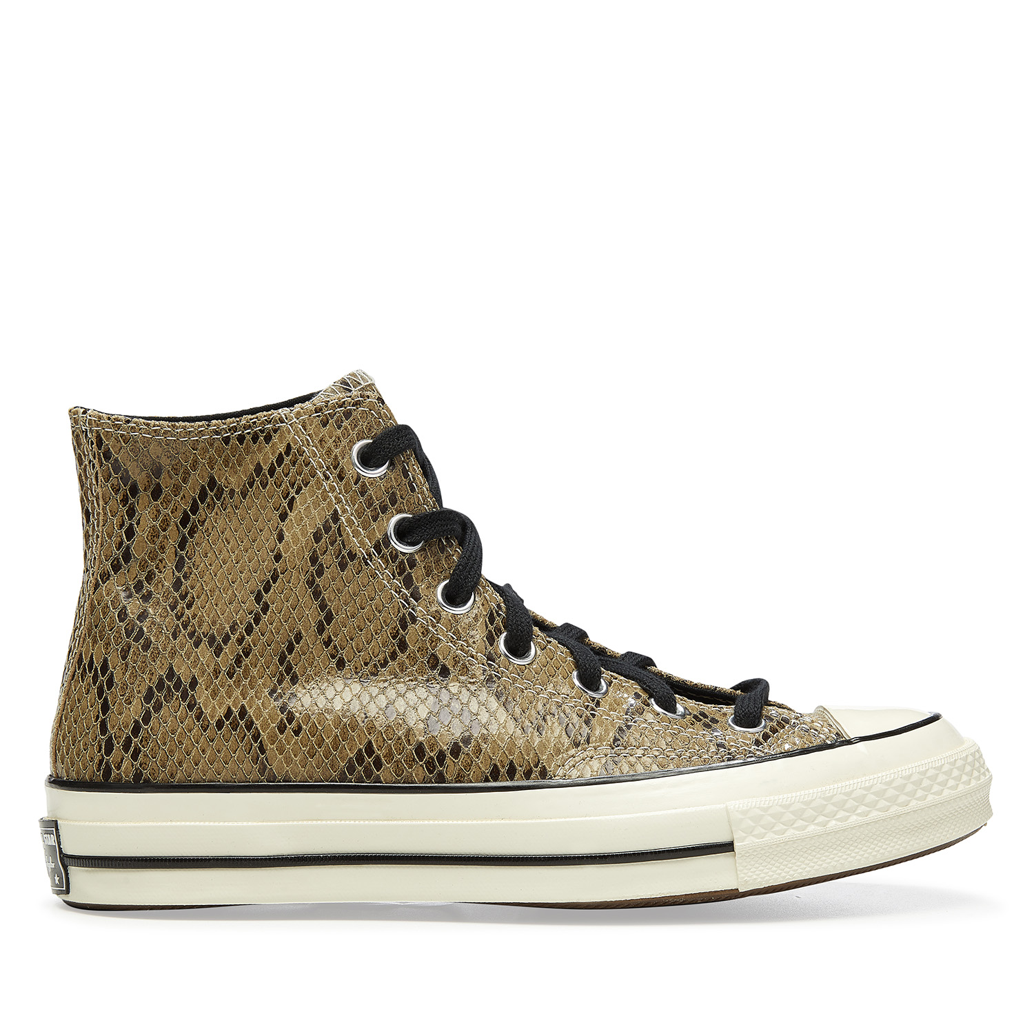 Tan snakeskin Converse high-top sneaker - hero angle
