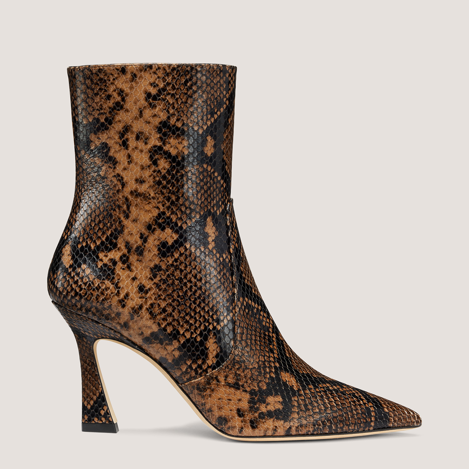 Snakeskin Stuart Weitzman heeled boot - profile view