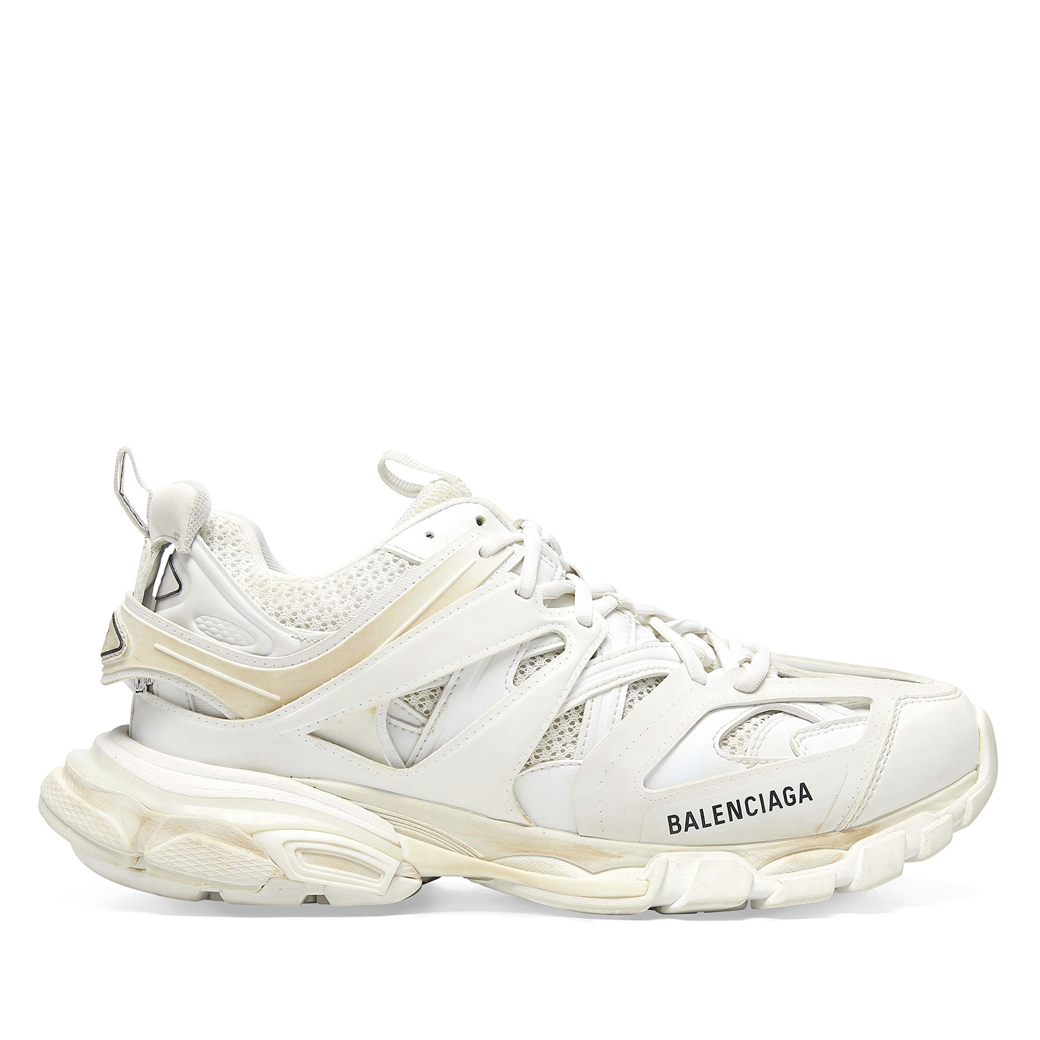 White Balenciaga sneaker - side profile on white background