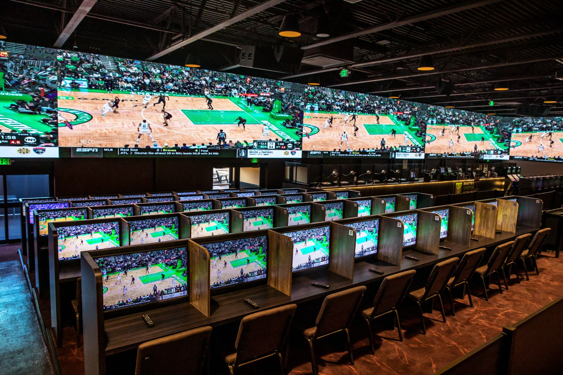 large tv room at casino