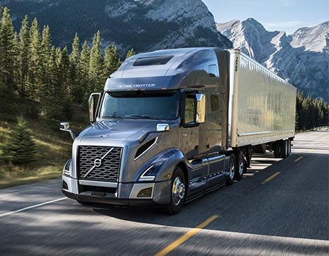 Semi truck in mountains