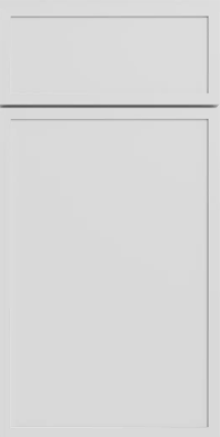 Minimalist white panel design with one thin horizontal rectangle above a larger vertical rectangle.