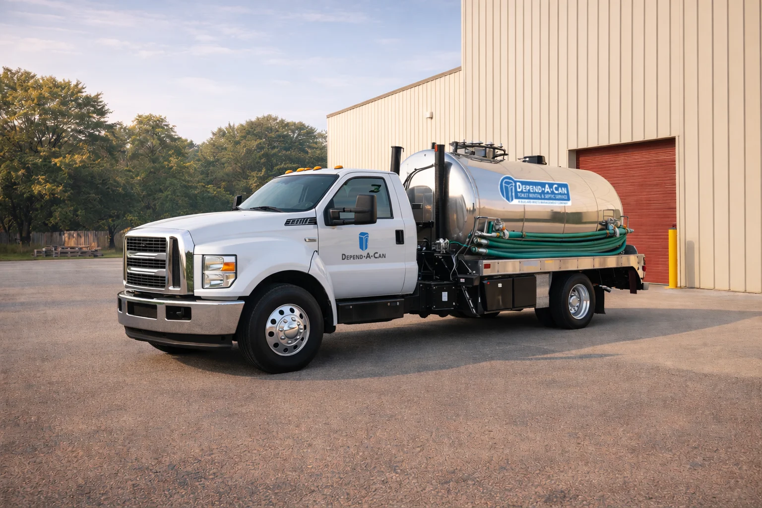 Septic pumping service truck