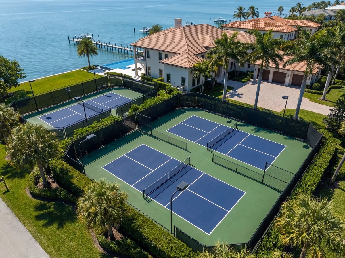 Turnkey sports court construction in Tampa, Florida with professional surfacing and drainage system
