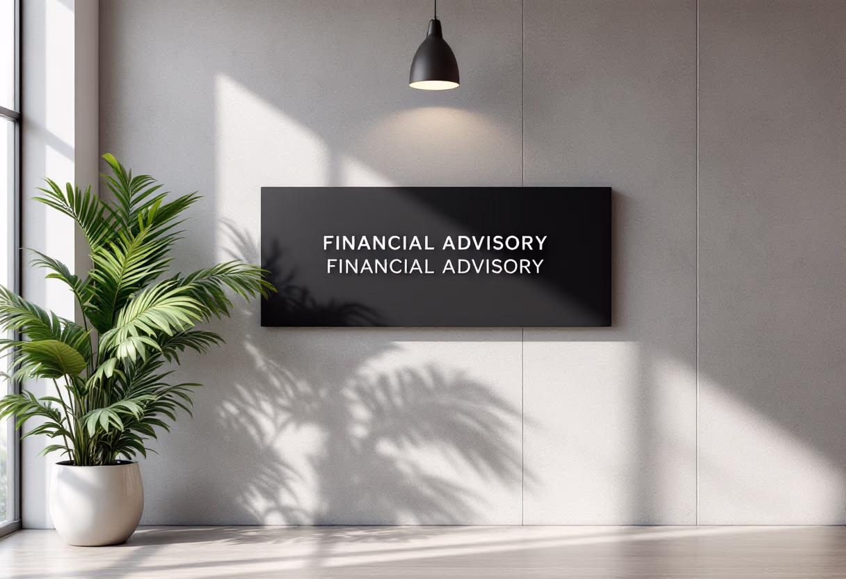 image of office sign for a financial advisor