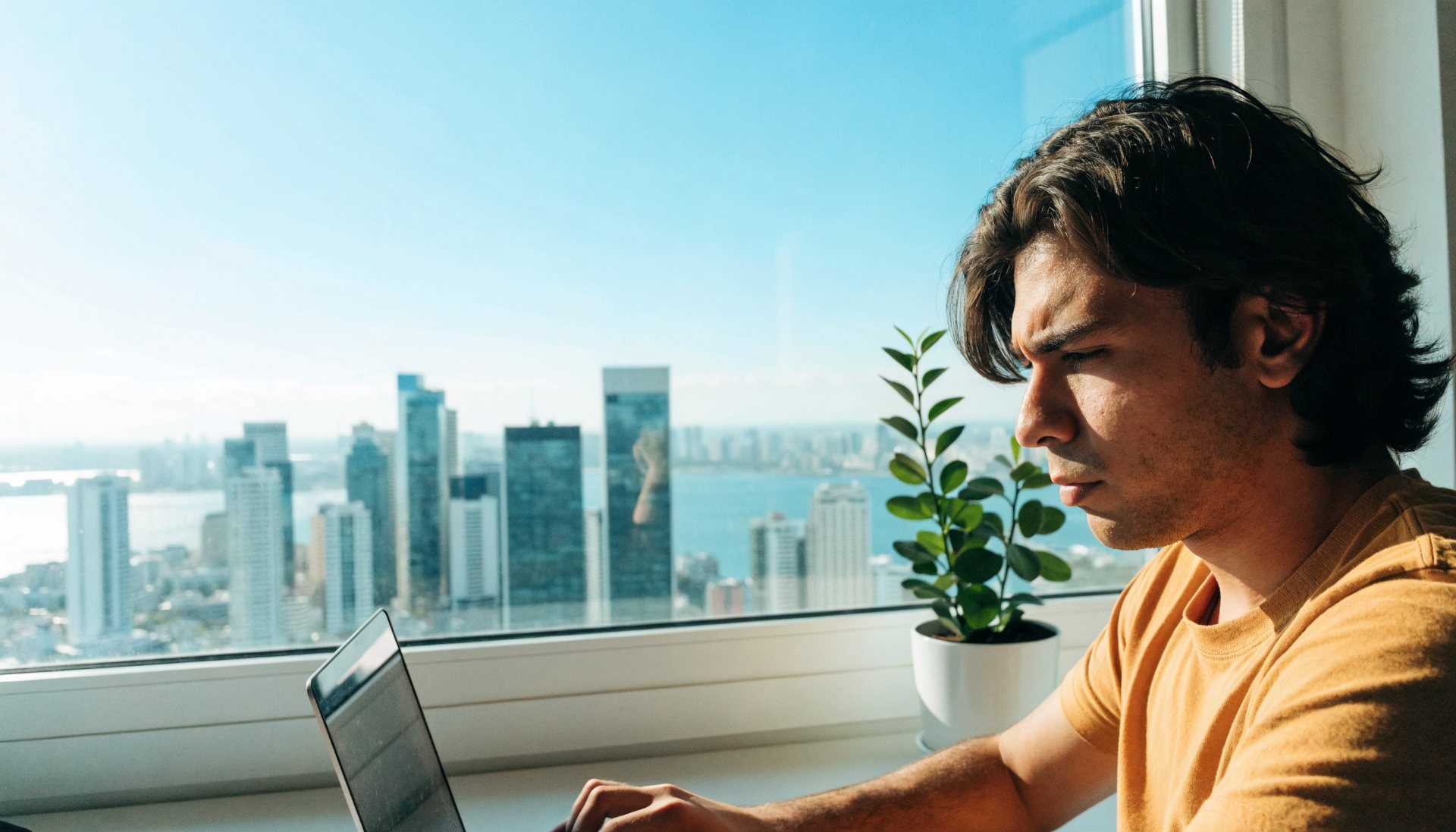 Senior specialist working from a Panama City apartment