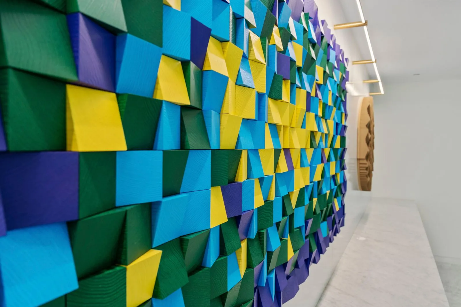 close up of textured wall sculpture