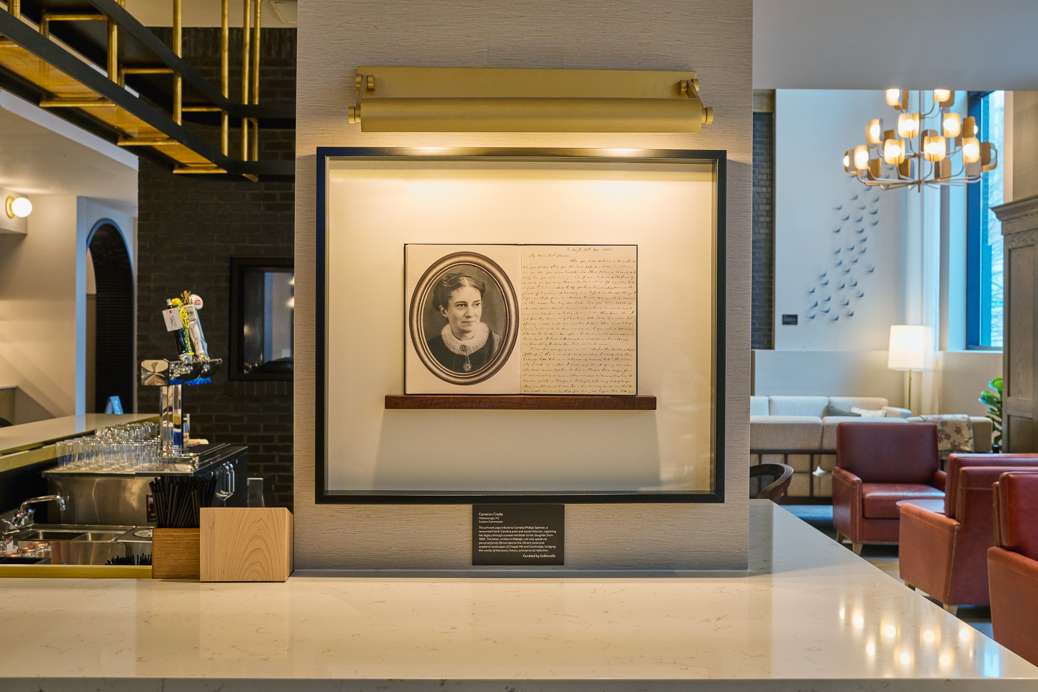 framed vintage art featuring a portrait of a woman