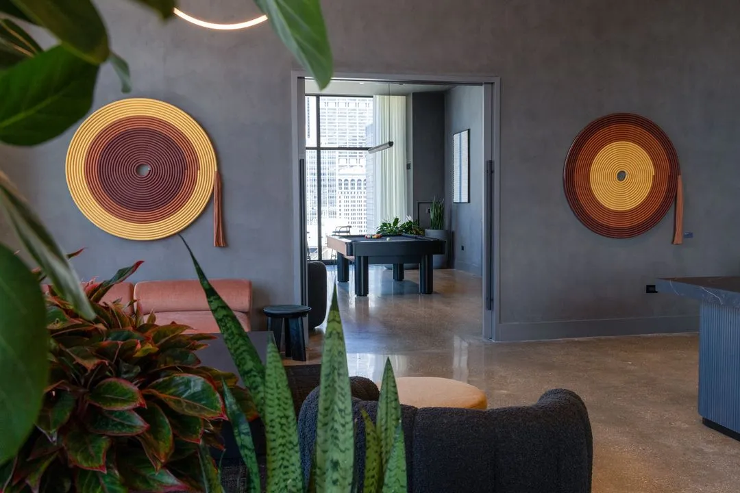 two round textile art pieces